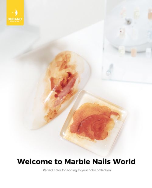 BURANO  Marble Nails Art-Orange