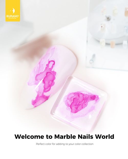 BURANO  Marble Nails Art-Pink