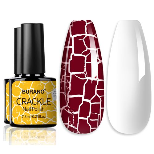 BURANO Crackle Gel Nail Polish-Red