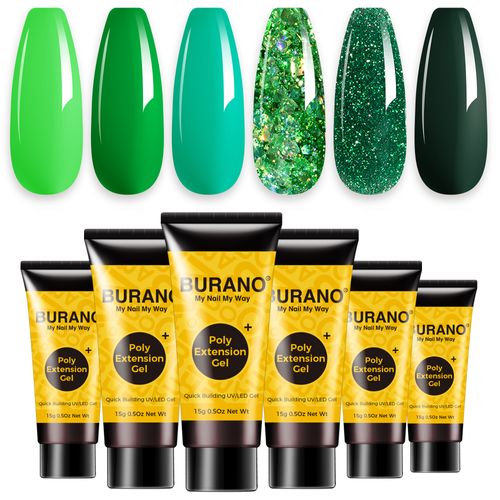 BURANO Poly Extension Gel 6 Colors Set-Green