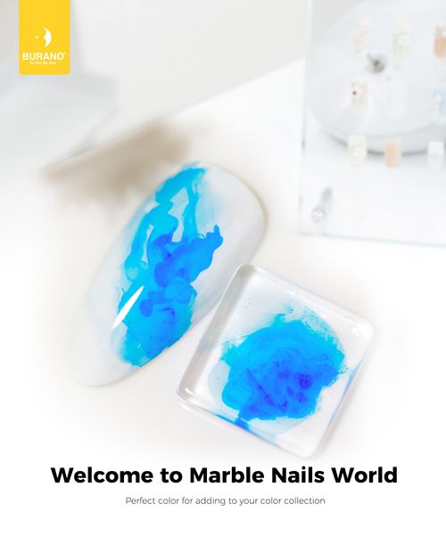 BURANO  Marble Nails Art-Blue