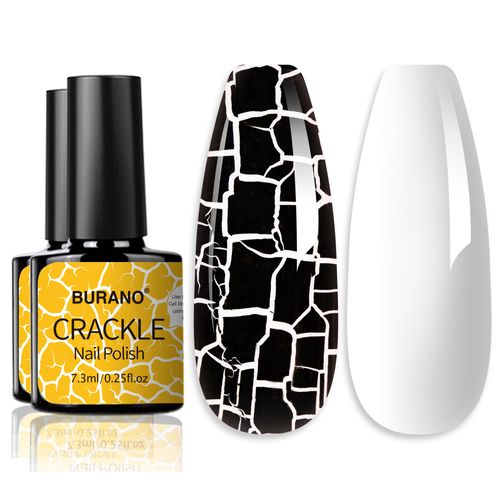 BURANO Crackle Gel Nail Polish-Black