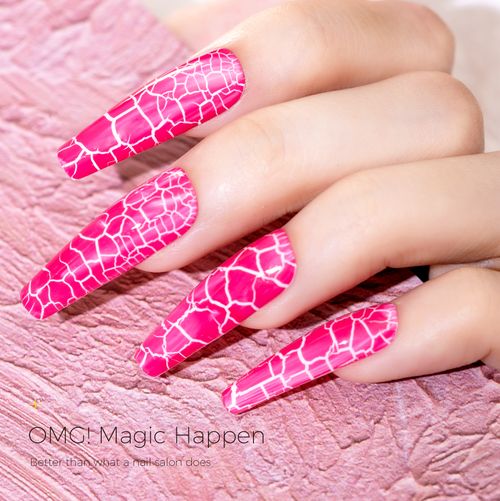 BURANO Crackle Gel Nail Polish-Pink