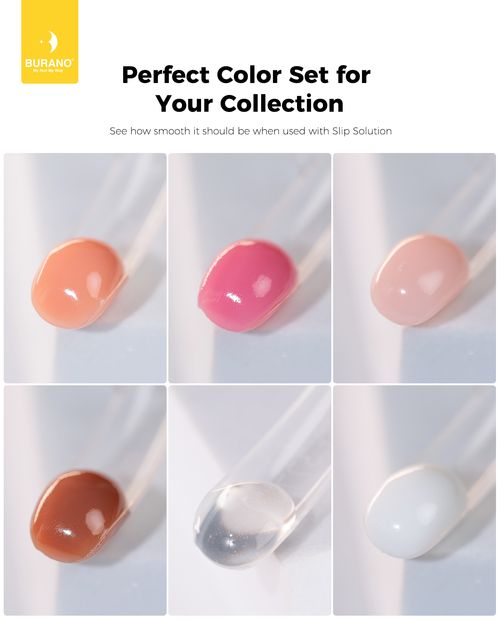 BURANO Poly Extension Gel 6 Colors Set-Pink Nude