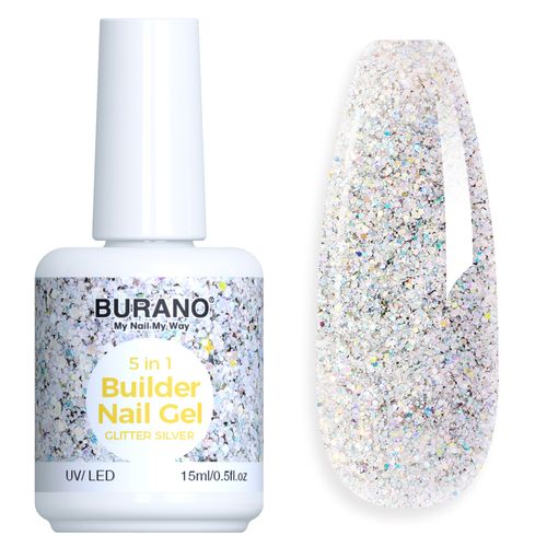 BURANO 5 in 1 Builder Nail Gel-GlitterSilver