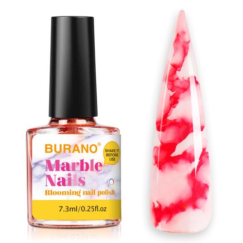 BURANO  Marble Nails Art-Red