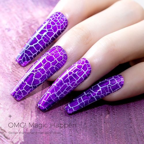 BURANO Crackle Gel Nail Polish-Purple