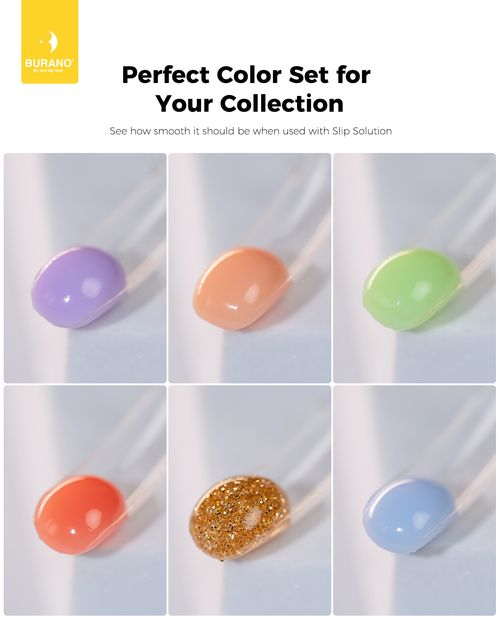 BURANO Poly Extension Gel 6 Colors Set-Colorful