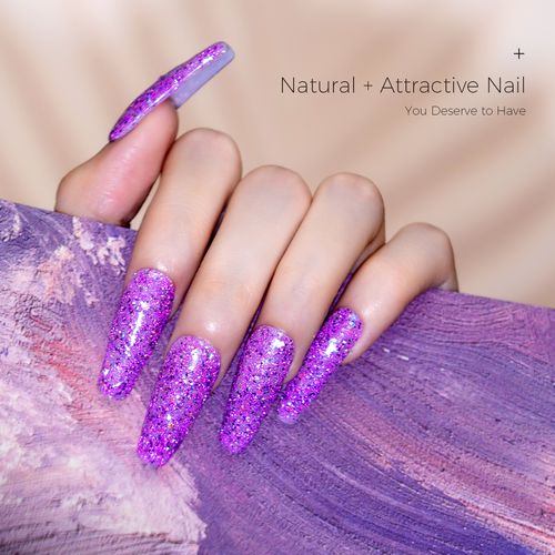 BURANO 5 in 1 Builder Nail Gel-Glitter Purple