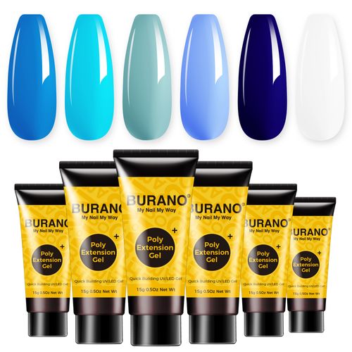 BURANO Poly Extension Gel 6 Colors Set-Blue