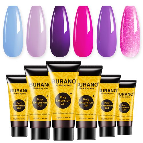 BURANO Poly Extension Gel 6 Colors Set-purple