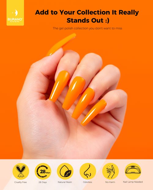 BURANO Color Gel Nail Polish-Neon Orange 148