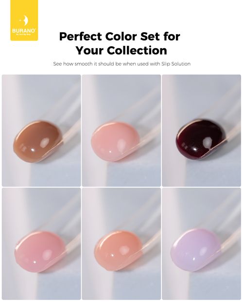 BURANO Poly Extension Gel 6 Colors Set-Nude Brown