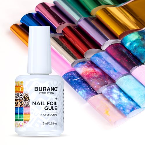 BURANO Nail Art Nail Foil Glue Gel + 20 Pcs (Marble Pure) 03
