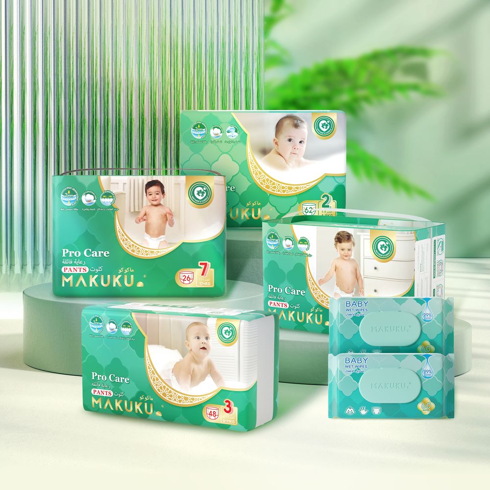 Pro Care Baby Diapers Bundle with Wipes (Diapers*4, Wipes*2)
