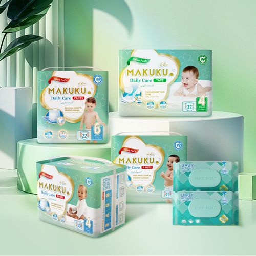 Daily Care Baby Diapers Bundle with Wipes (Diapers*4, Wipes*2）