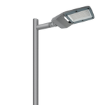 Infralumin's ASL18 modular LED street light mounted on pole, showing adjustable 10-250W fixture ideal for urban street lighting projects