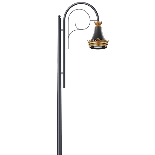AGP02 Luxury Crown-Top Outdoor Lantern – Vintage Decorative Garden Lamp with LED & Weatherproof Metal Post Lighting