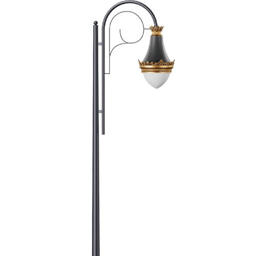 AGP02 Luxury Crown-Top Outdoor Lantern – Vintage Decorative Garden Lamp with LED & Weatherproof Metal Post Lighting