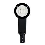 Front view of energy-efficient round LED street light with integrated LED module