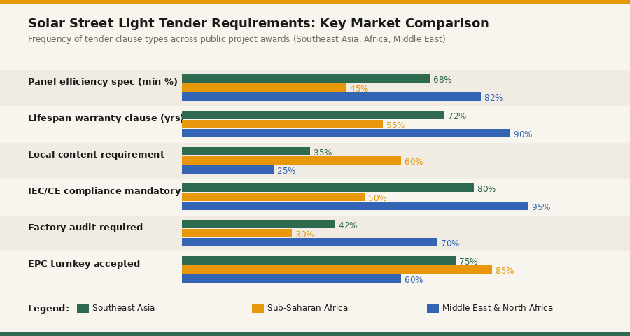 Solar street lighting tender requirements