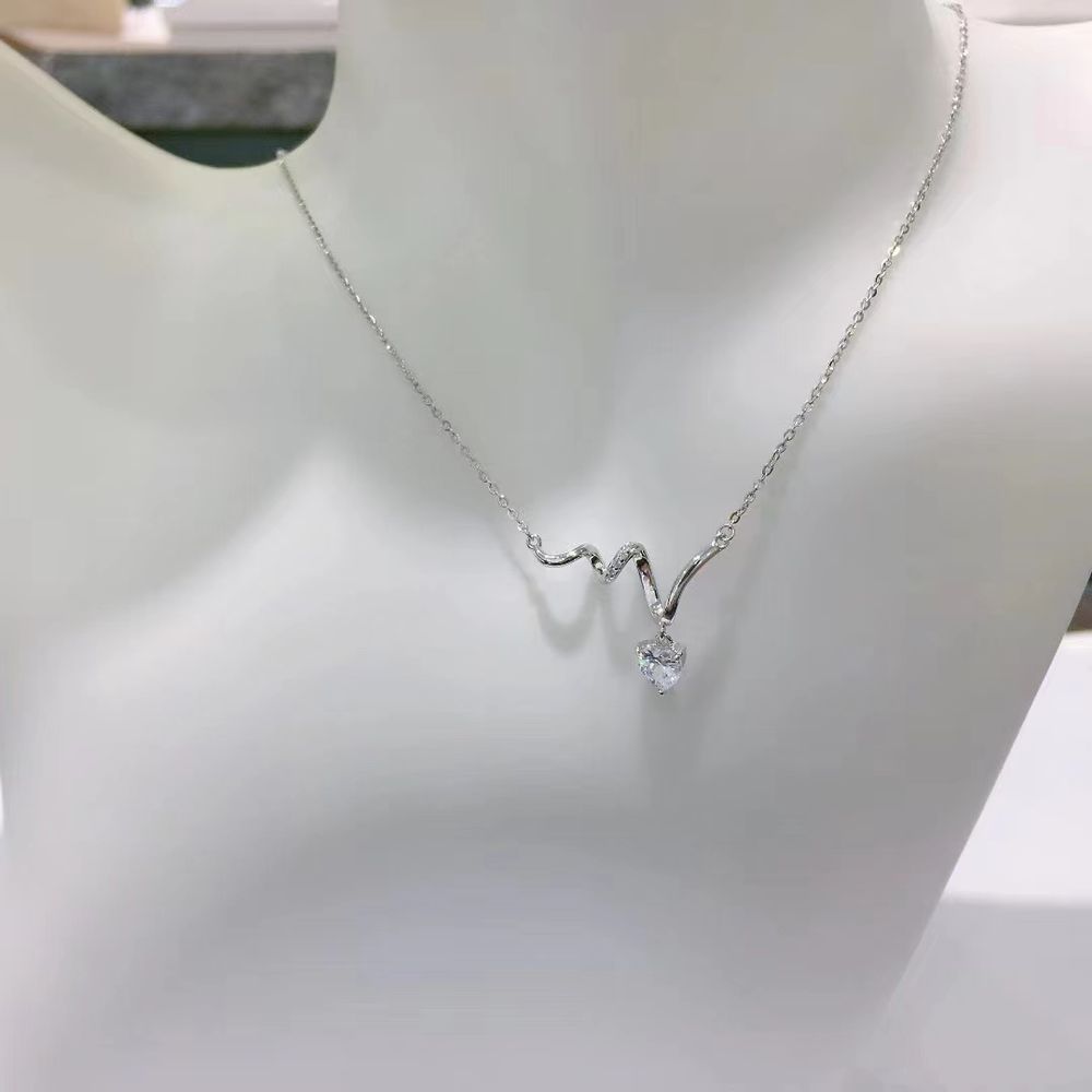 Sterling Silver Serpentine Zirconia Pendant Necklace
