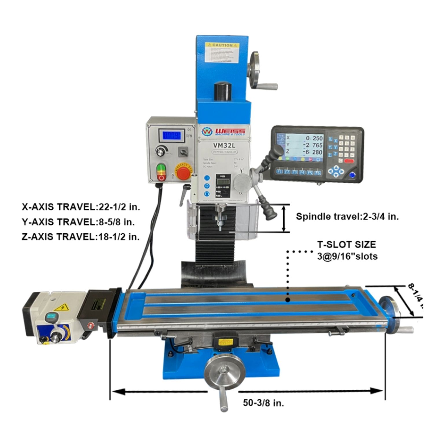WEISS™ VM32LDP /DEP Table Top Milling Machine Weiss Tools