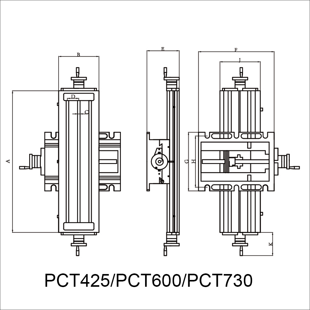 Mesa de deslizamiento transversal de precisión PCT425/PCT600/PCT730