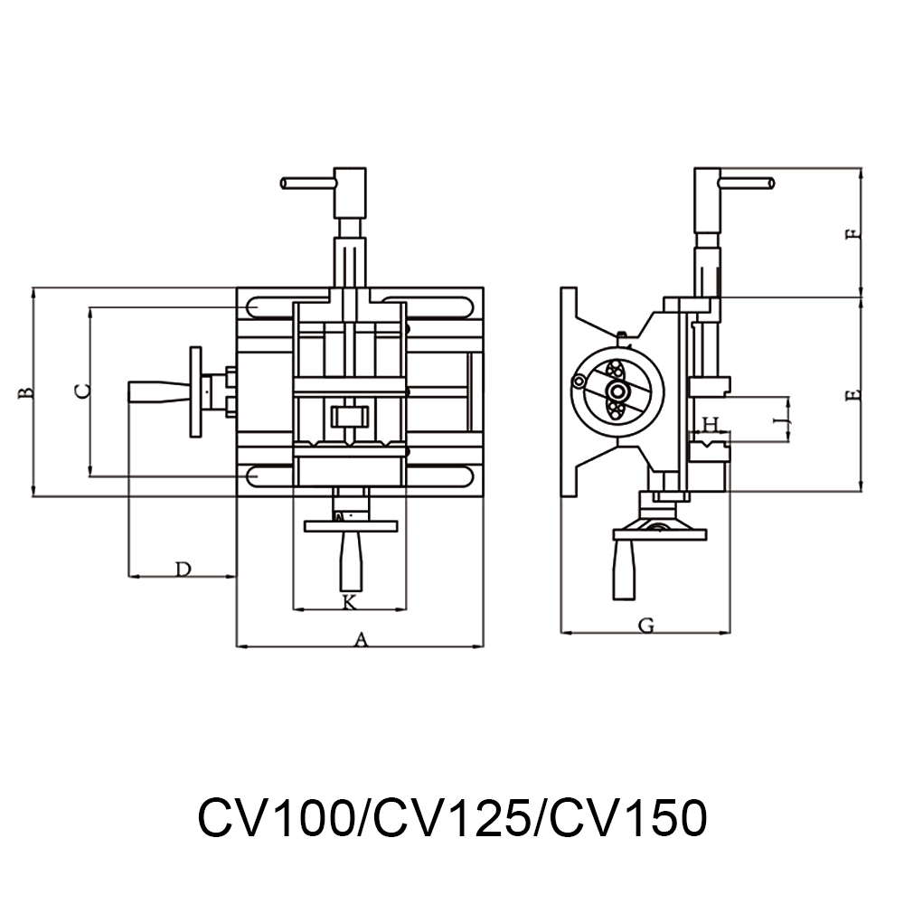 Прецизионные крестовые тиски CV100/CV125/CV150