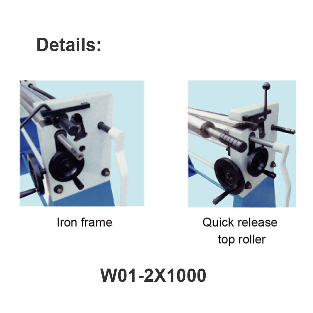 W01-2X610/W01-2X1000/W01-2X1250  Manual Slip Rolls Machines