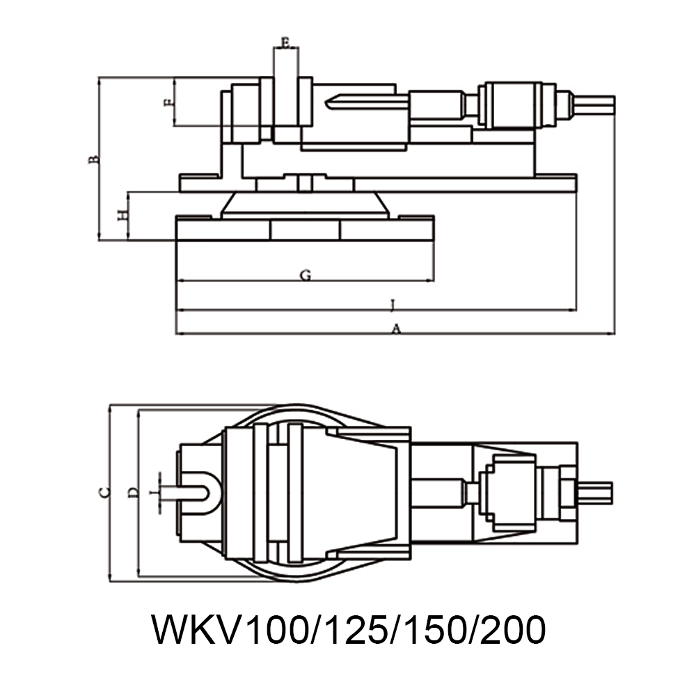 Morsa a macchina con base girevole WKV100/WKV125/WKV150/WKV200