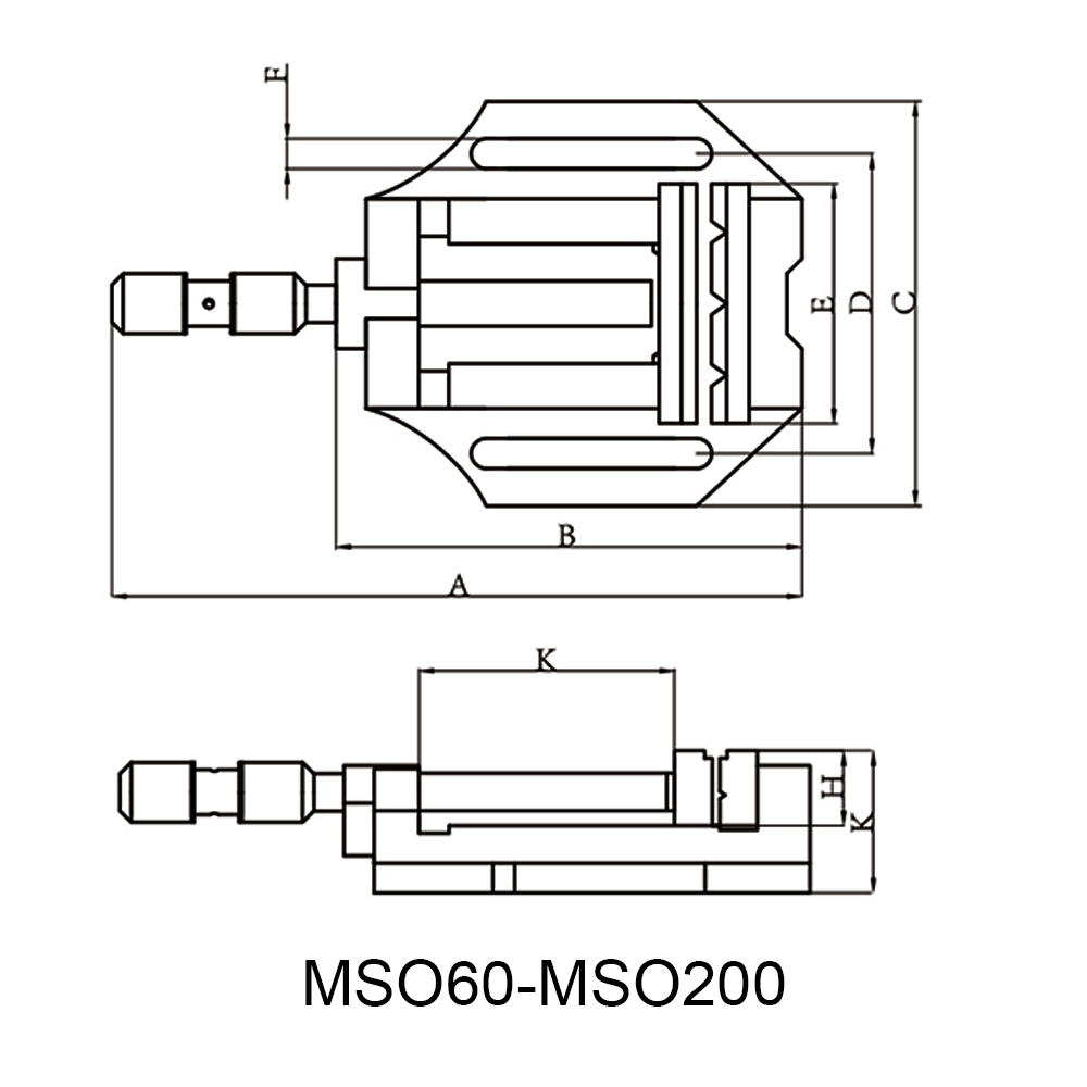 Европейские тиски MSO60/MSO80/MSO100/MSO125/MSO150/MSO200