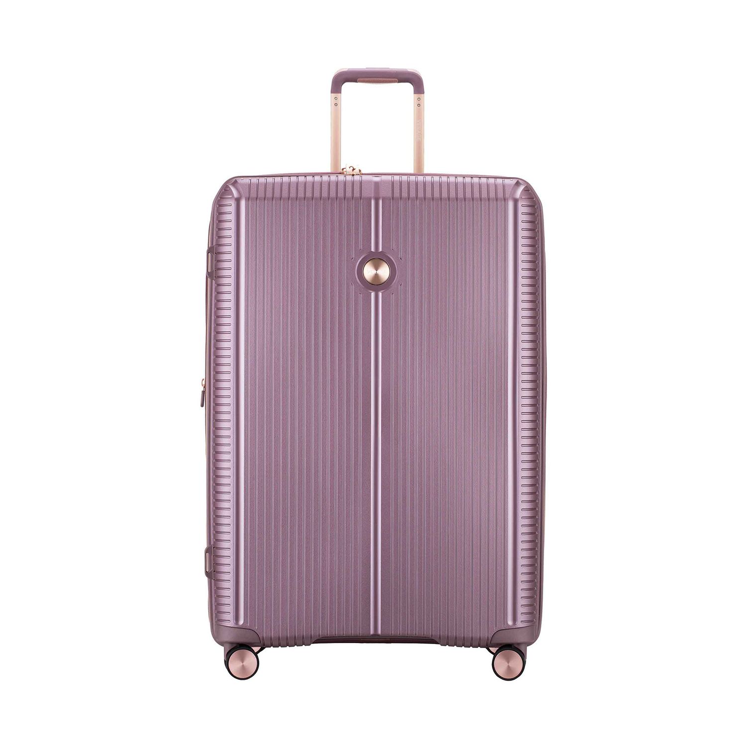 Hard shell luggage rose gold