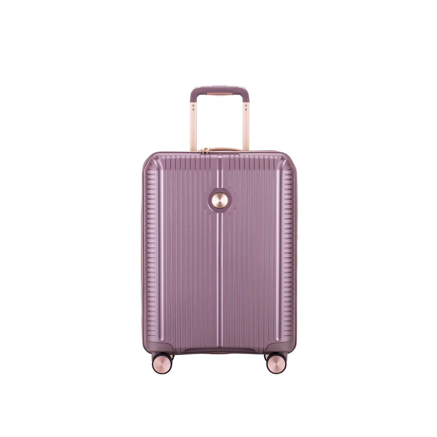 Hard shell luggage rose gold