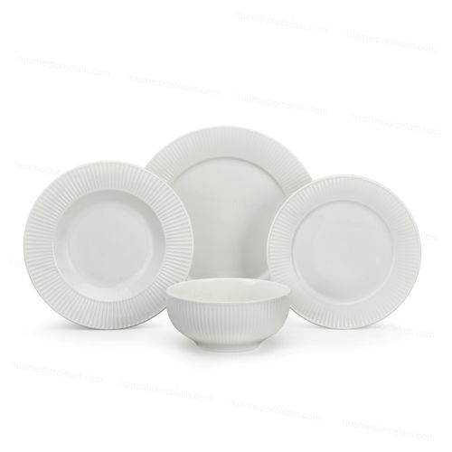 24PCS Magnoble Textured Elegance Ceramic Dinnerware Set