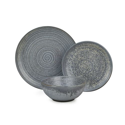 12pcs Spiral Elegance Handcrafted Stoneware Dinnerware Set