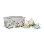 Magnoble Spring Whispers Ceramic Blooming Flower Tea Set for Two with packaging