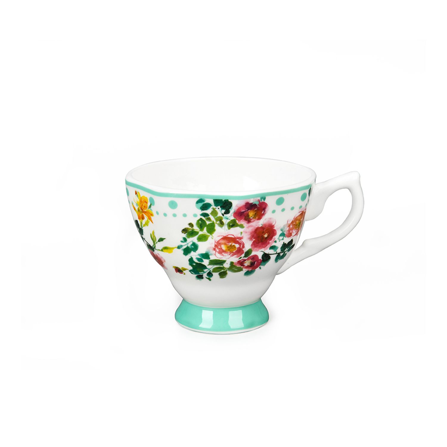 Modern floral cup in Blooming Tale Square Ceramic Dinner Set