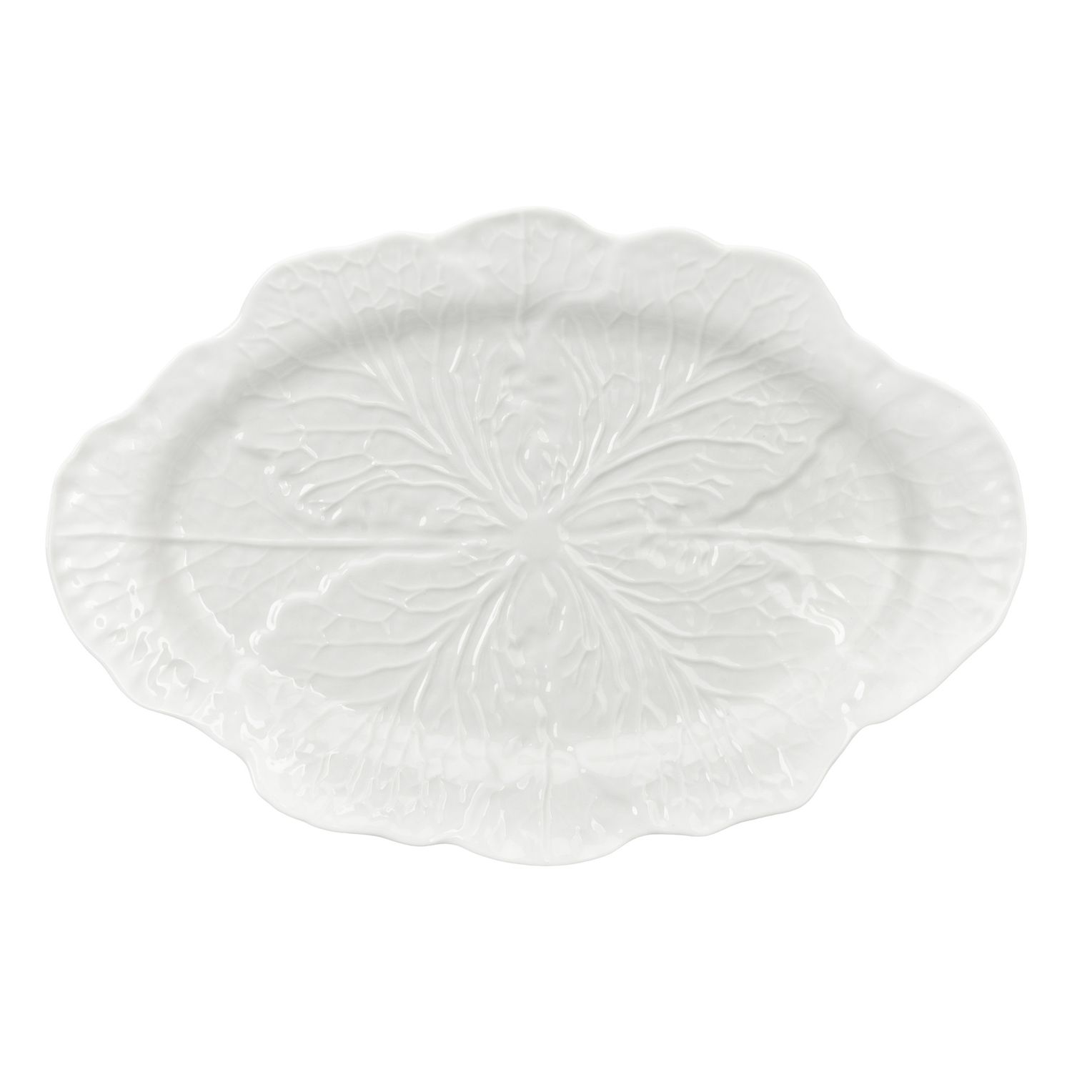 Magnoble 14" Cabbage Crockery Fish Plate White