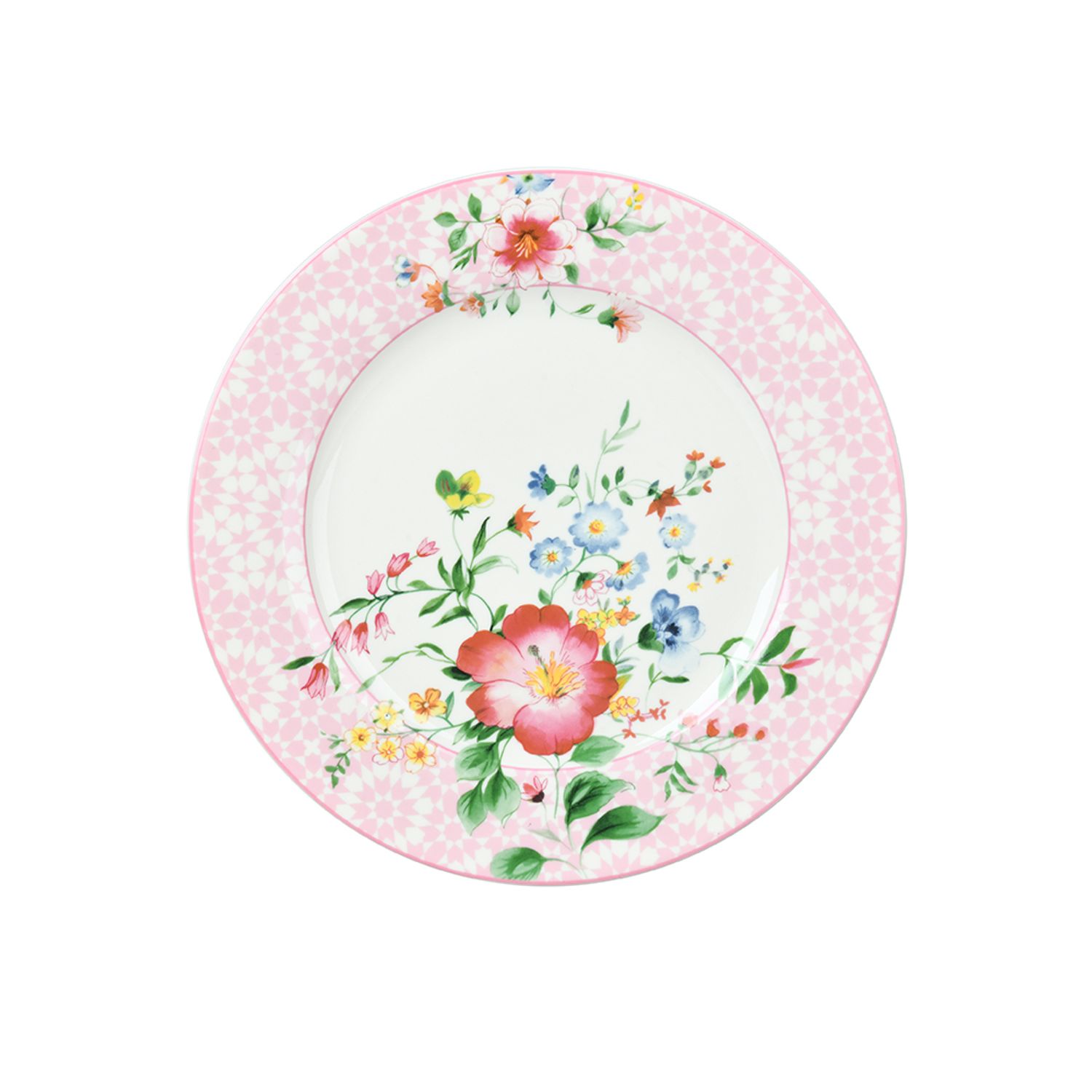 pink floral plate in Magnoble Pink Flower Dinner Set