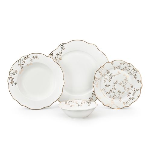 24pcs Magnoble Elegant Refined Ceramic Dinnerware Set