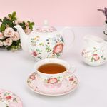 floral tea pot set in Magnoble Pink Flower Dinner Set