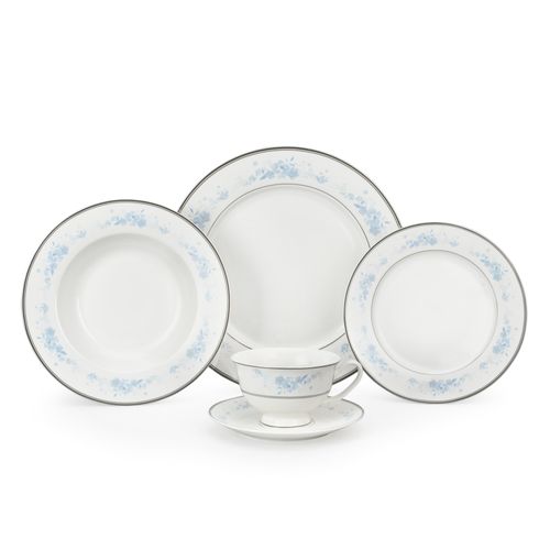 20pcs Magnoble Blue Floral Pattern Ceramic Dinnerware Set