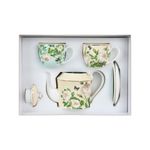 Magnoble Spring Whispers Ceramic Blooming Flower Tea Set for Two in packaging