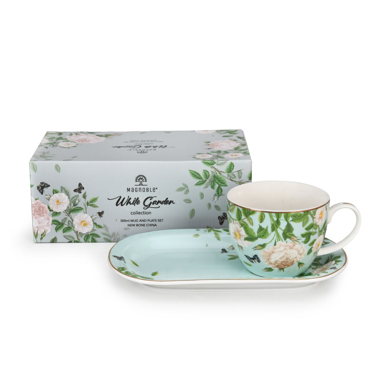 Magnoble Spring Whispers 450ml Elegant China Mug and Plate with packaging