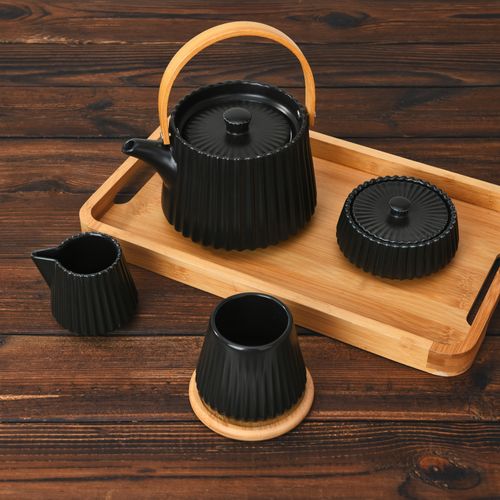 Monochrome Elegance Tea Set