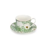 ceramic cup and saucer in Magnoble Green Blossom Dinner Set with Flower Design