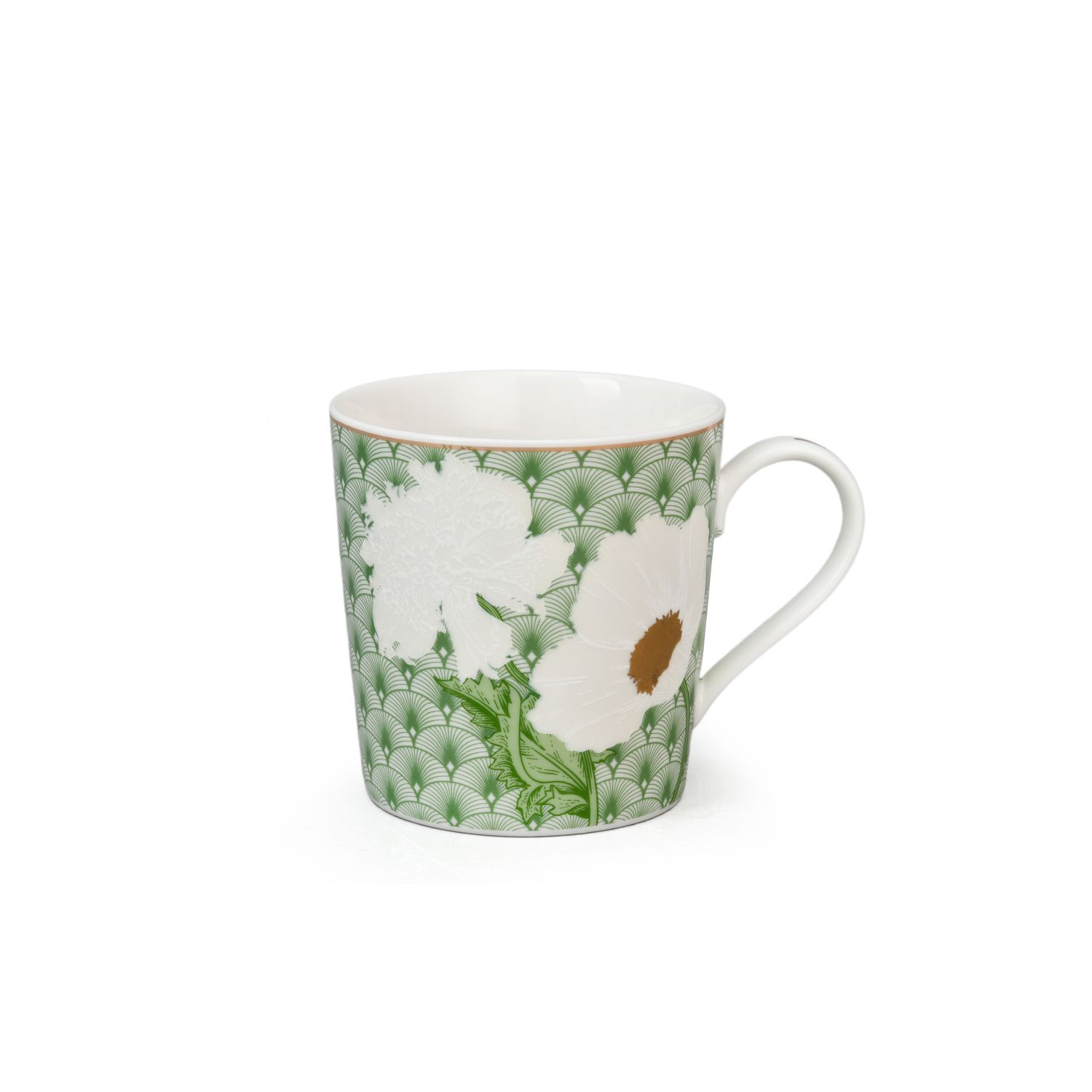 mug in Magnoble Green Blossom Dinner Set with Flower Design