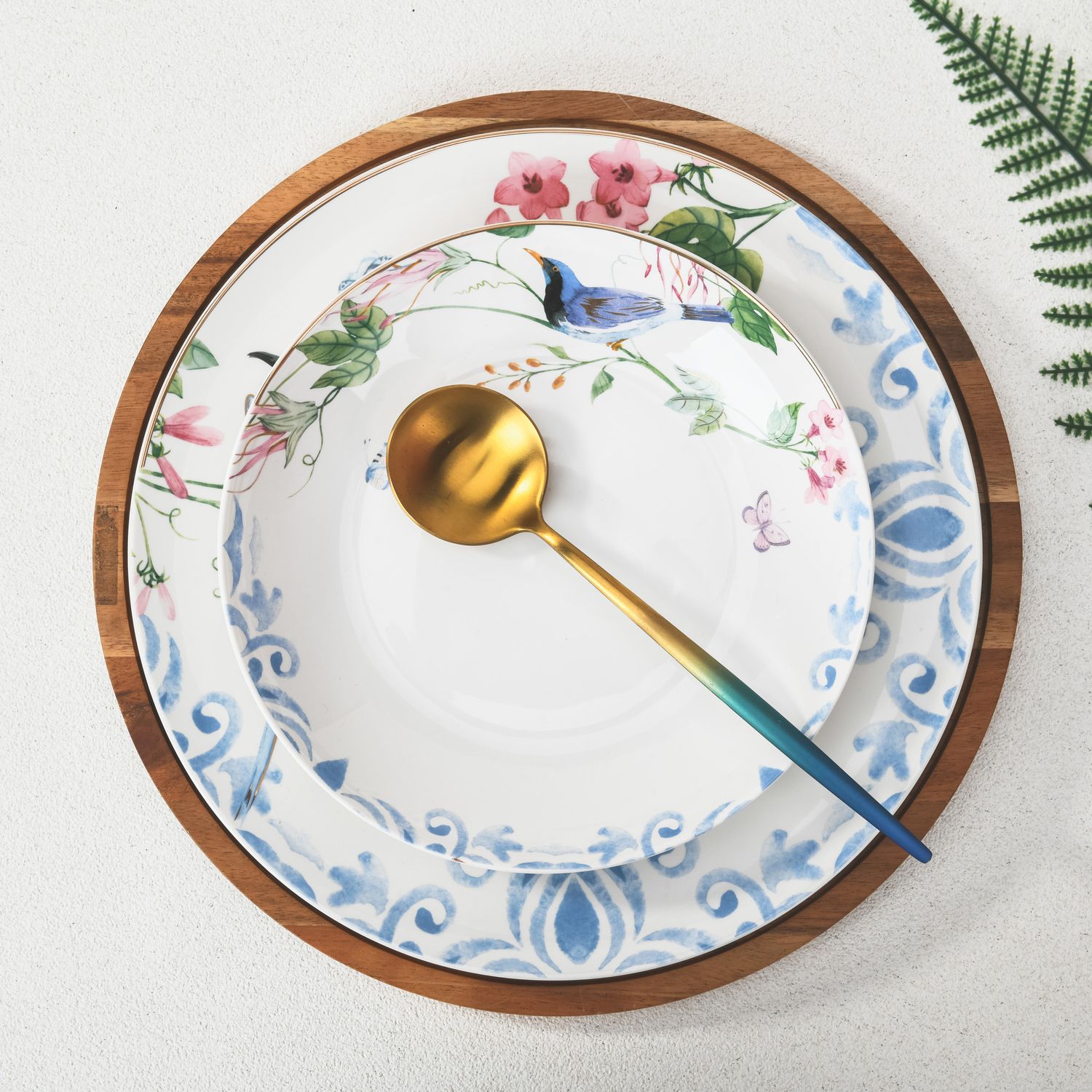 plate sets in Magnoble FOREST BIRD dinner set