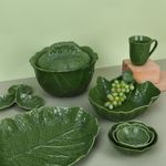 Magnoble Green 19 peice Luxury Cabbage Leaf Dinner Sets